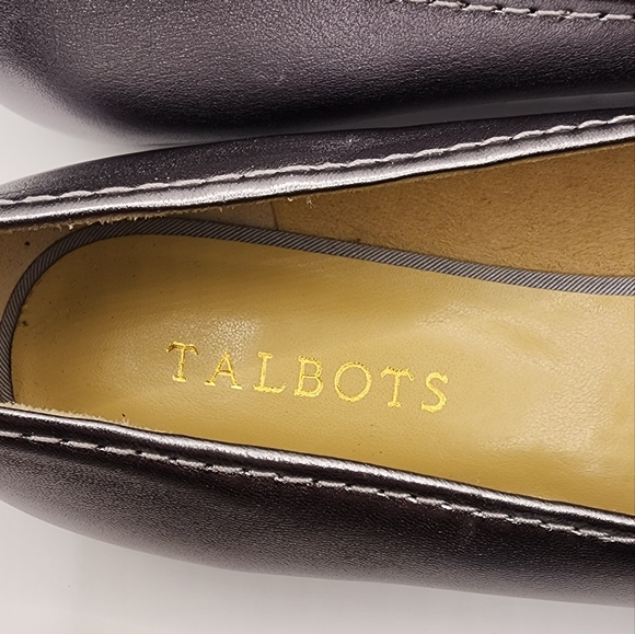Talbots Ryan Knot Gunmetal Silver Flats Loafers size 9.5 NWOB leater upper - Picture 11 of 11